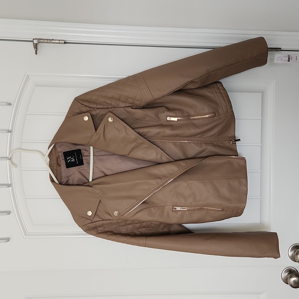 Camel brand new leather jacket